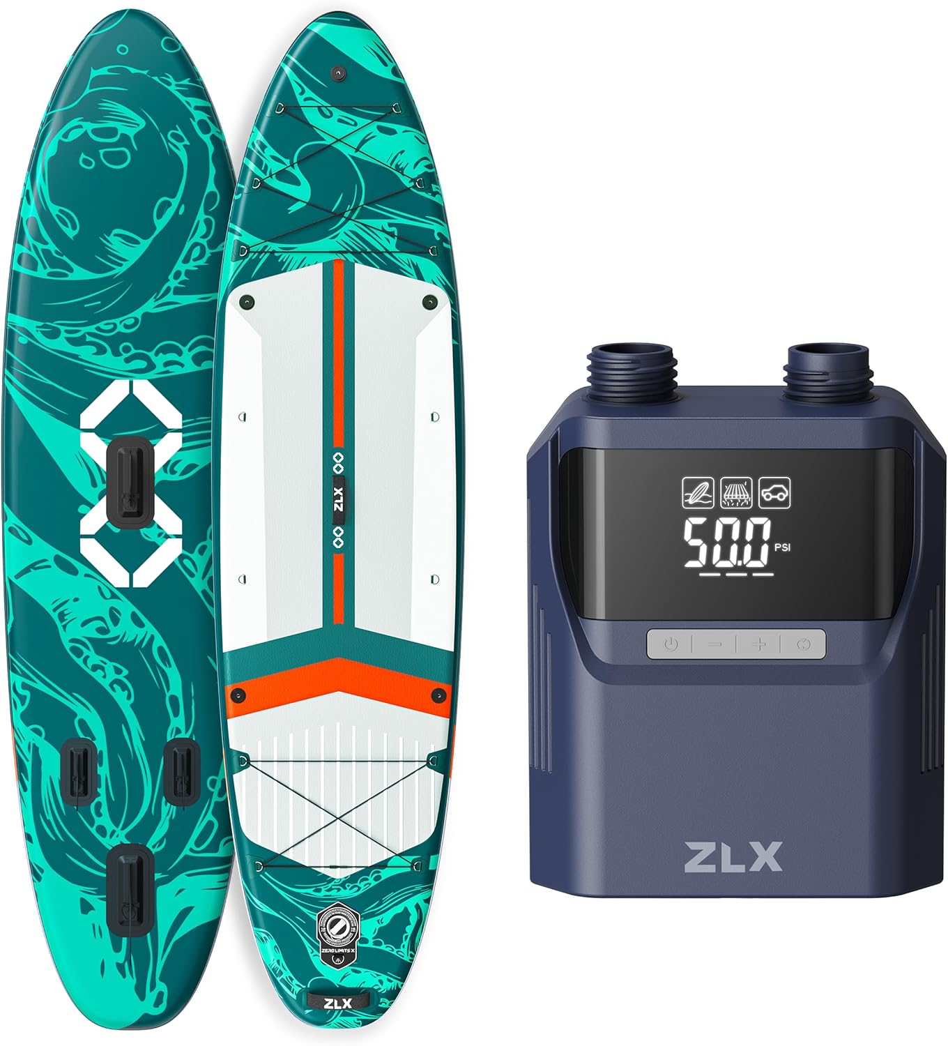 ZLX 11'6 x 35 Inflatable Stand Up Paddle Board for Adults & Youth with 50PSI Paddle Board Pump