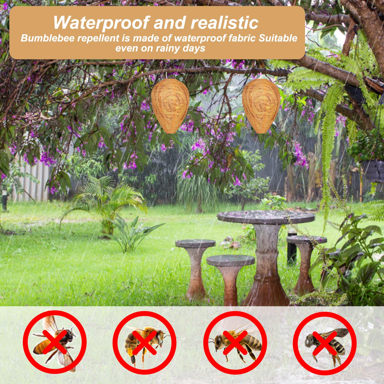 Protection Jardin écologique 3 Leurres Nid De Guêpes QEDBOJE - Répulsif Naturel Frelons - Pour Maison Et Jardin Extérieur Faux Nid De Frelon