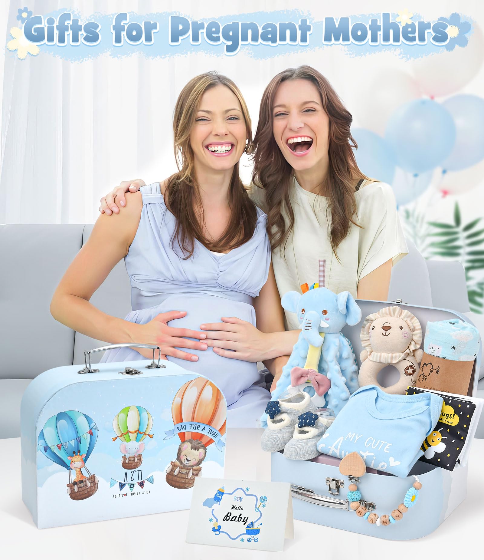 Tacobear Cesta Bebe Recien Nacido Niños Regalo Bebé Recién Nacidas para Bebé con Manta de Muselina Body Bebé Babero Tarjetas de Hitos Manta Regalo Baby Shower Bebe Cesta Recien Niños Niñas