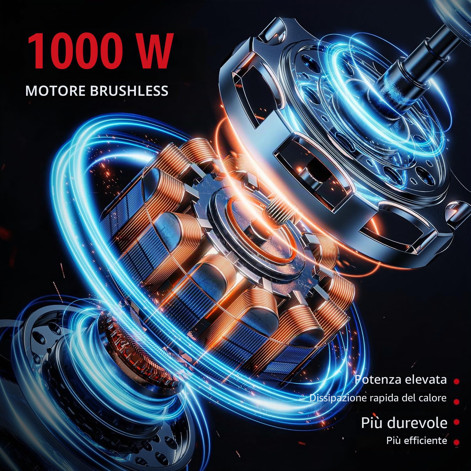 ONEVAN Fresatrice batteria, profondità 30mm, con 3 pinze e 2x 3,0Ah | 6 velocità, brushless, display digitale, pinze 6/6,35/8 mm, collegabile all'aspiratore [produzione di mobili] [fai-da-te]