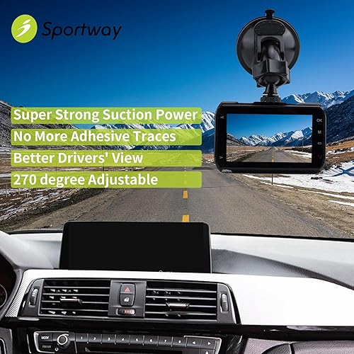 Miniatura 2 de Sportway S10 Pro Dash Cam Mount, Soporte de montaje de cámara de tablero con ventosa con 10+juntas para Rove APEMAN CHORTAU Roav Nexar iiwey REXING