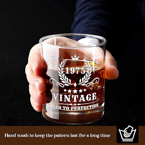 Miniatura 6 de Pagather Regalos de 50 cumpleaños para hombres  Juego de vasos de whisky vintage de 1974, ideas de aniversario de 50 años para él, papá, marido,