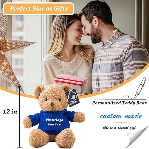 Miniatura 4 de Regalos personalizados para mujereshombres, oso de peluche con nombretexto personalizado, oso de peluche personalizado con capucha para