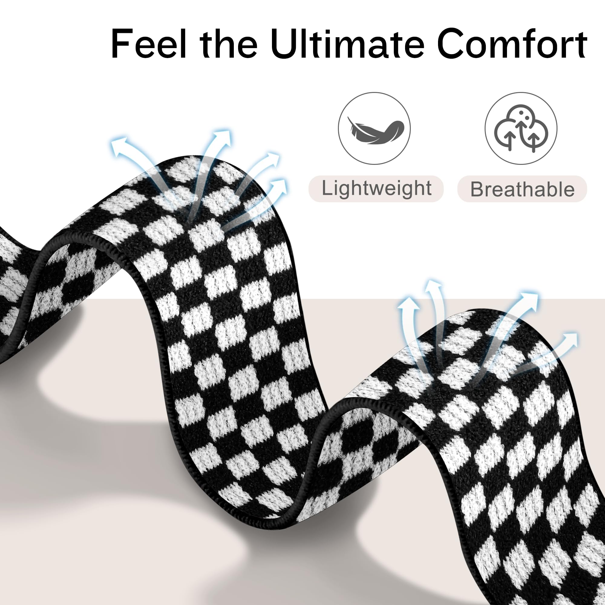 Amazon.com: wipalor Stretchy Nylon Checkered Apple Watch  display picture 3