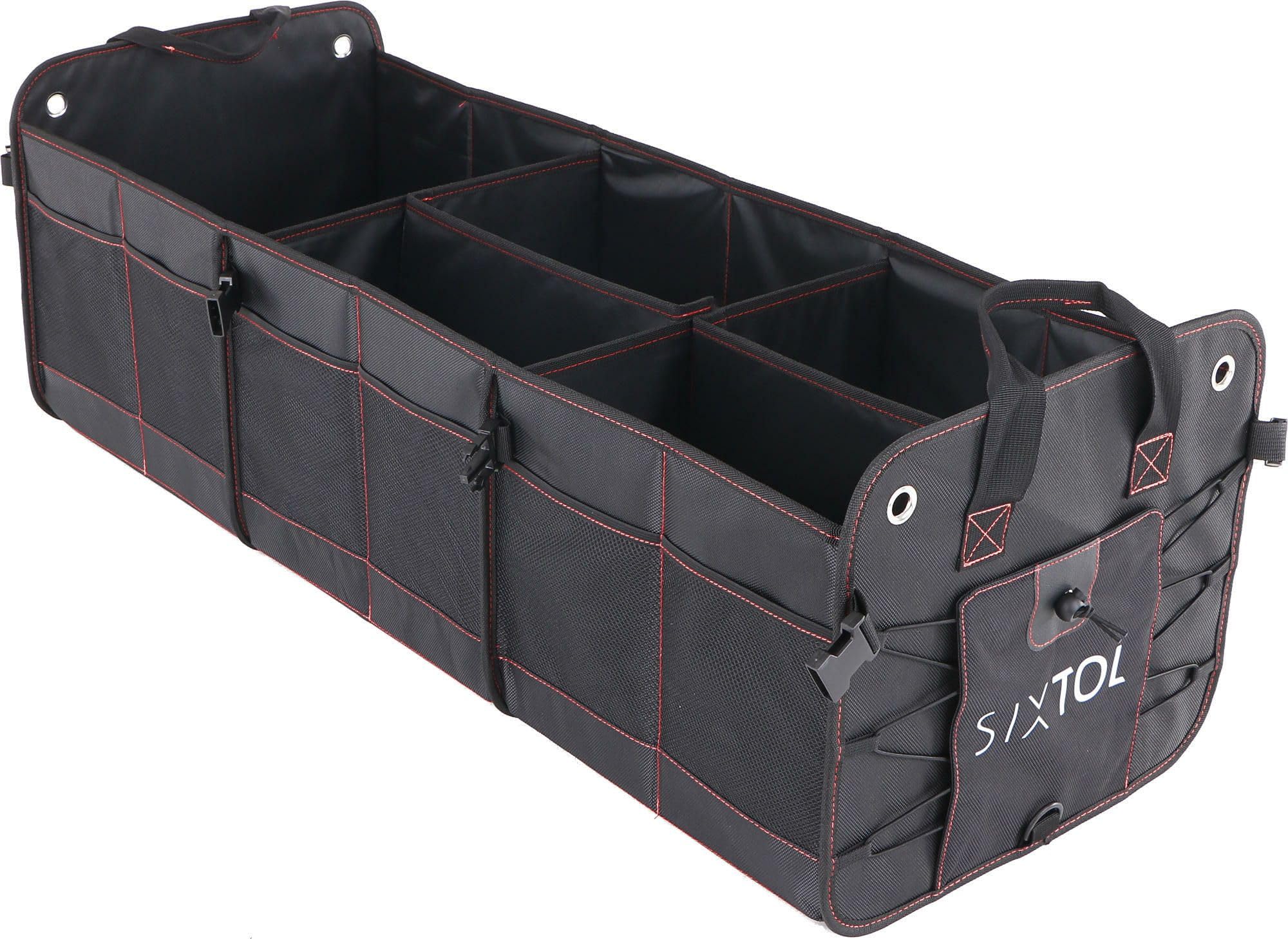 SIXTOL Car Compact 19 Pro Car Boot Organiser, 19 Compartments, Foldable, Boot Bag, Foldable Car Organiser Boot with Compartments