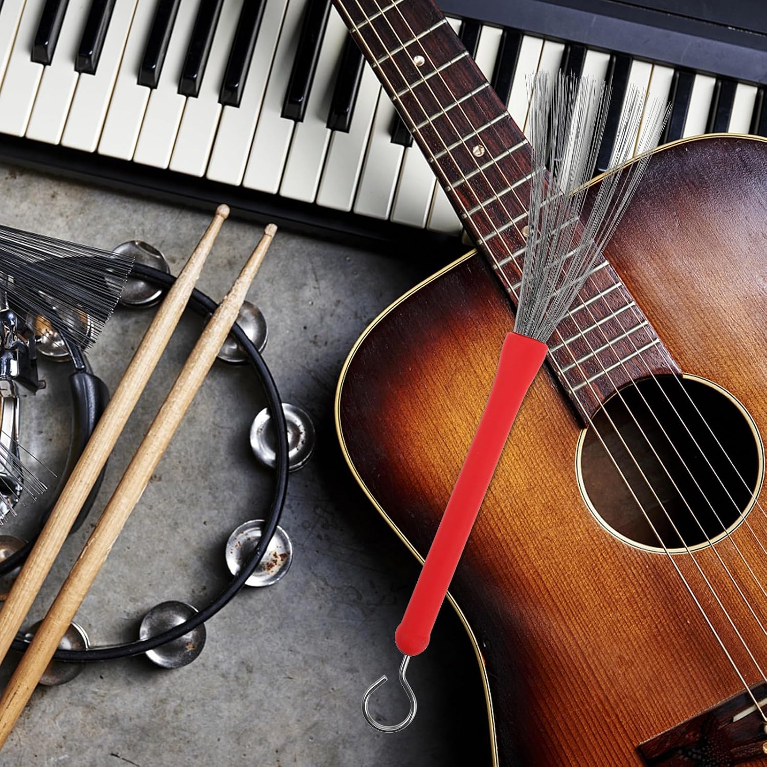 Adjustable Jazz Drum Brushes for Snare Drums and Percussion Instruments with Steel Wire and Plastic Handles, Comfortable Grip and Versatile Design for Jazz Musicians