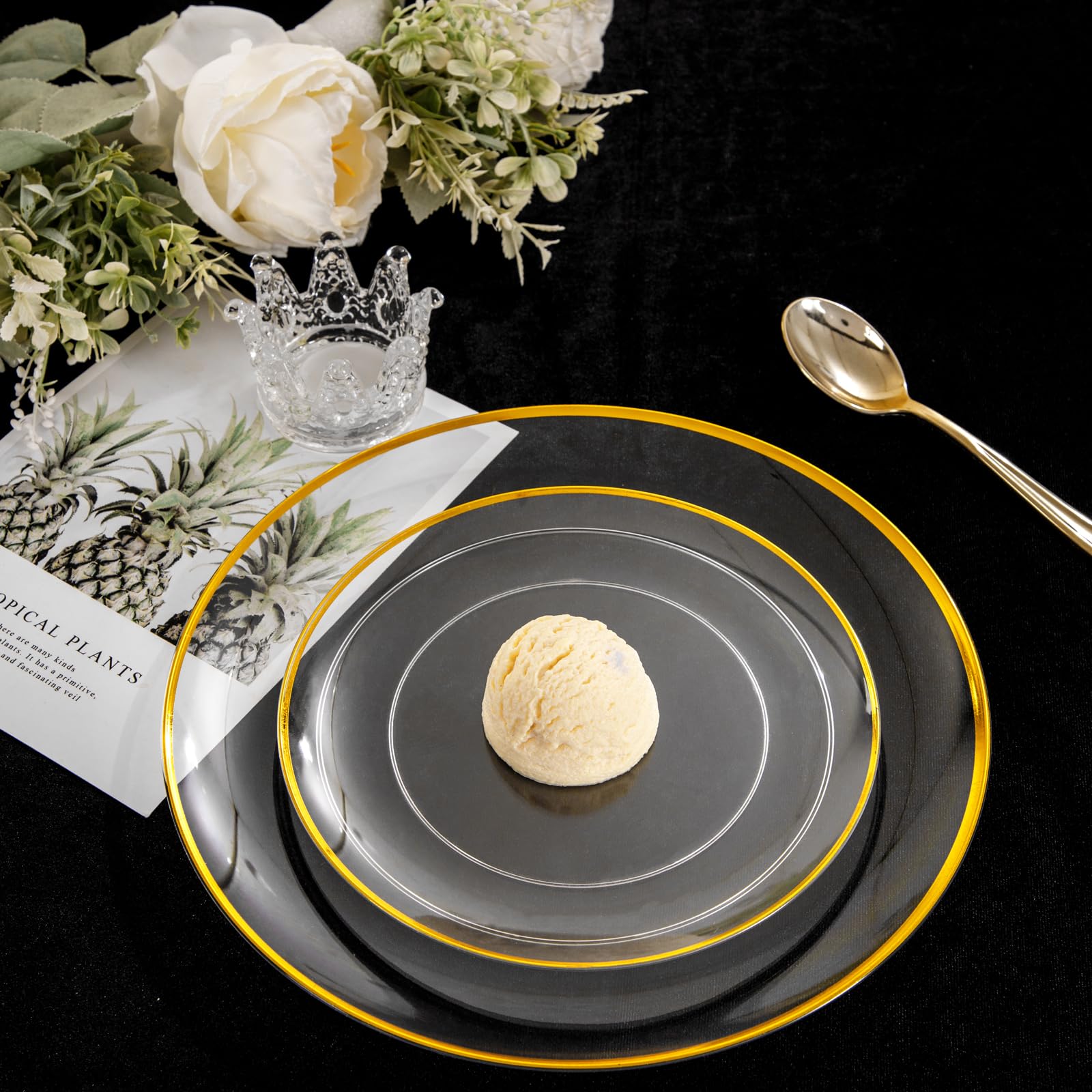 Gold Rim Disposable Plates - Party & Wedding Plates -5 Gold Rim Disposable Plates - Party & Wedding Plates -5