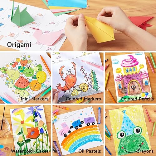 Miniatura 4 de Shuttle Art Juego de arte para niños de 335 piezas, suministros de arte multimedia, kit de arte de regalo con caballete triple, 2 blocs de dibujo, 2