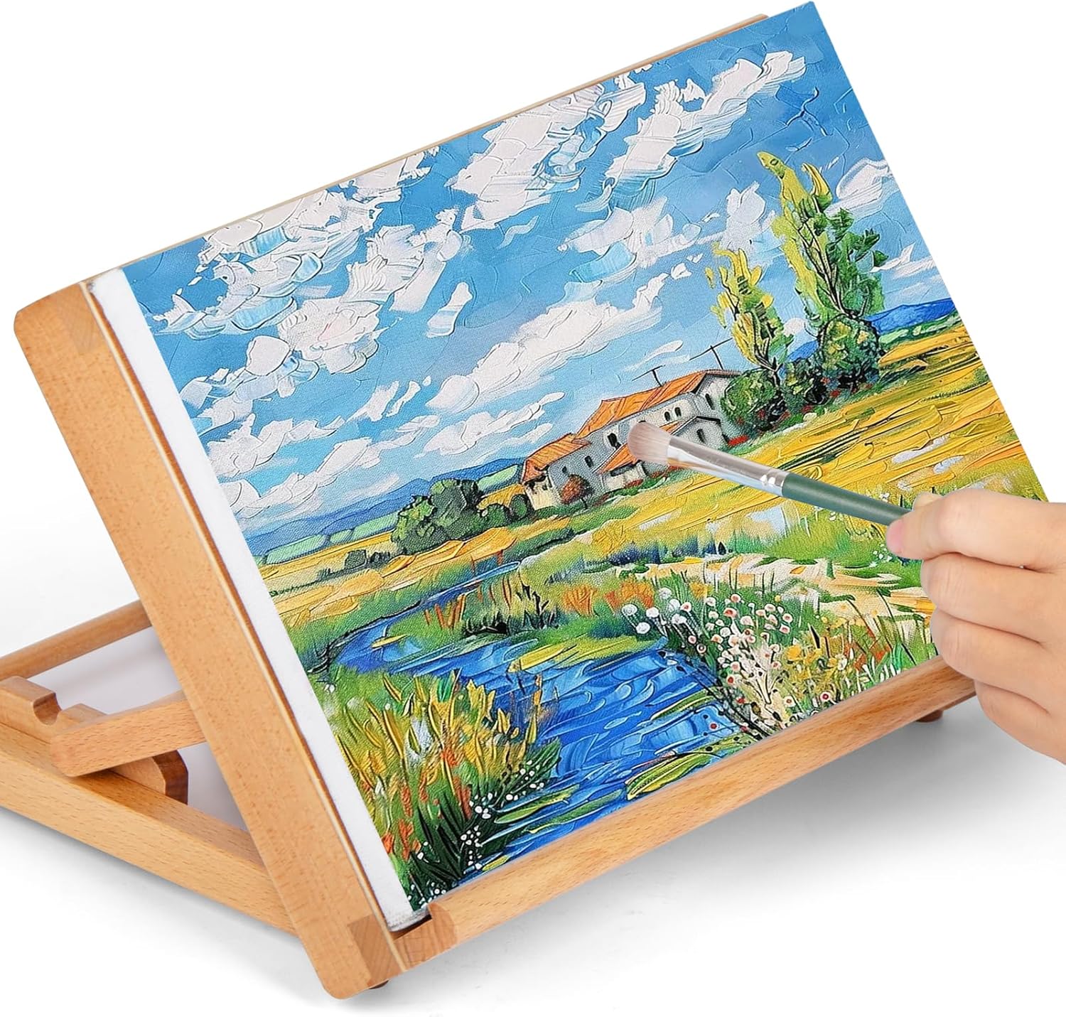 5-Position Tabletop Easel, Adjustable Angle Drafting Table Easel Drawing and Sketching Board, 18 1/2 Inches by 14 1/8 Inches
