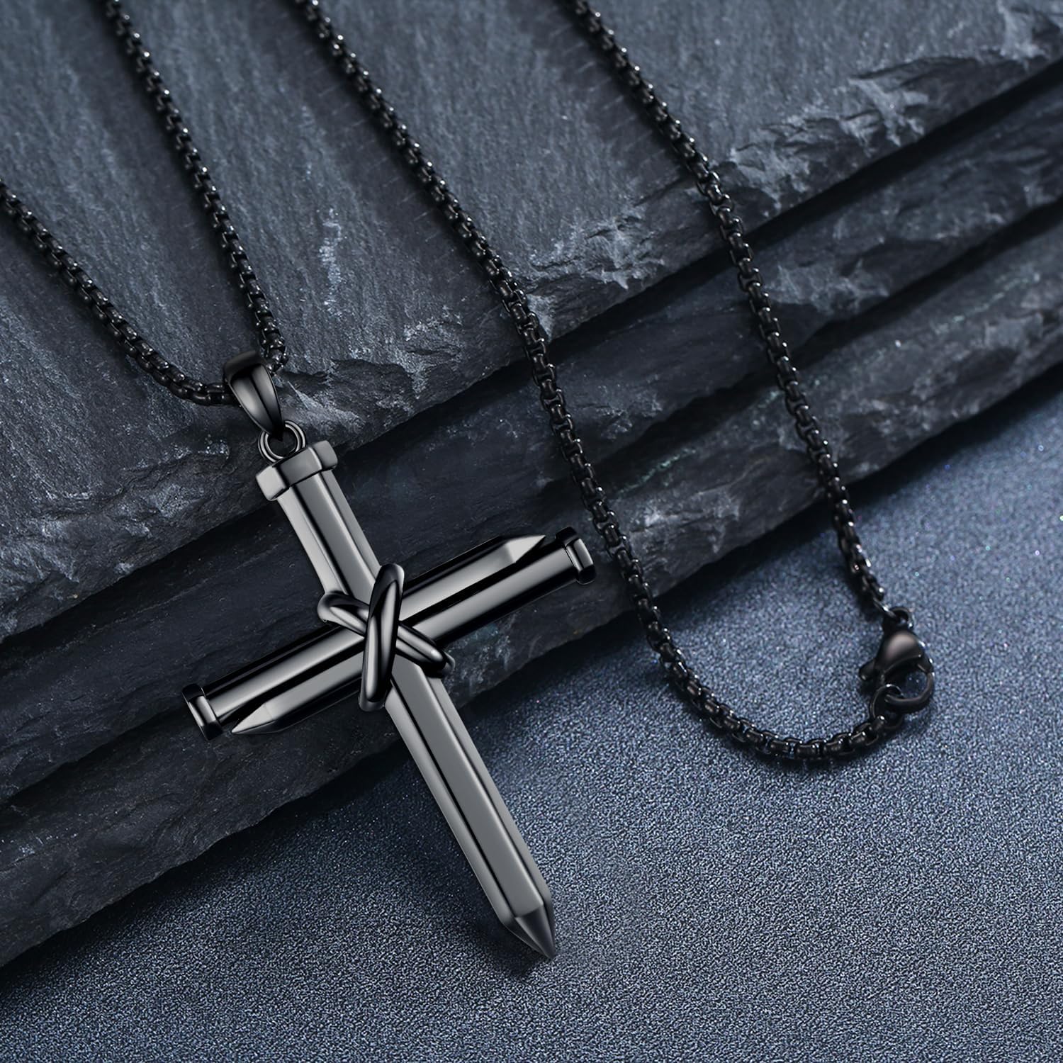 TwoAnts 925 Sterling Silver Religious Cross Pendant Necklace Jewelry Gifts for Men Women - Image 8