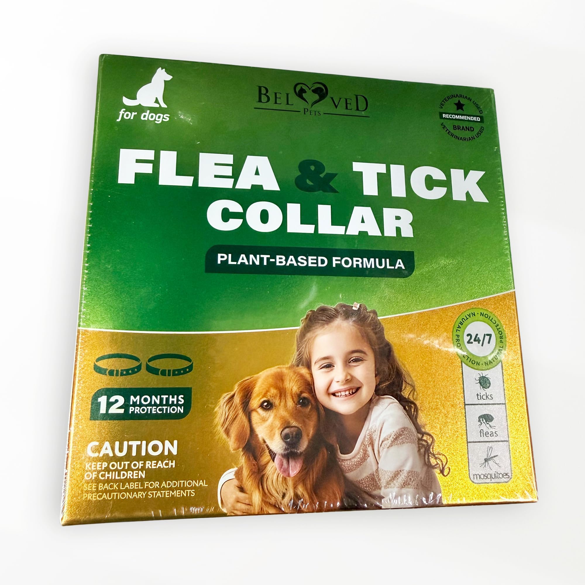 Plant-Based Dog Collar, 6 Month Wear, 2 Count, Adjustable Collar for Dogs with Botanical Oils, Everyday Skin & Coat Comfort (1 Pack, 2 Count)