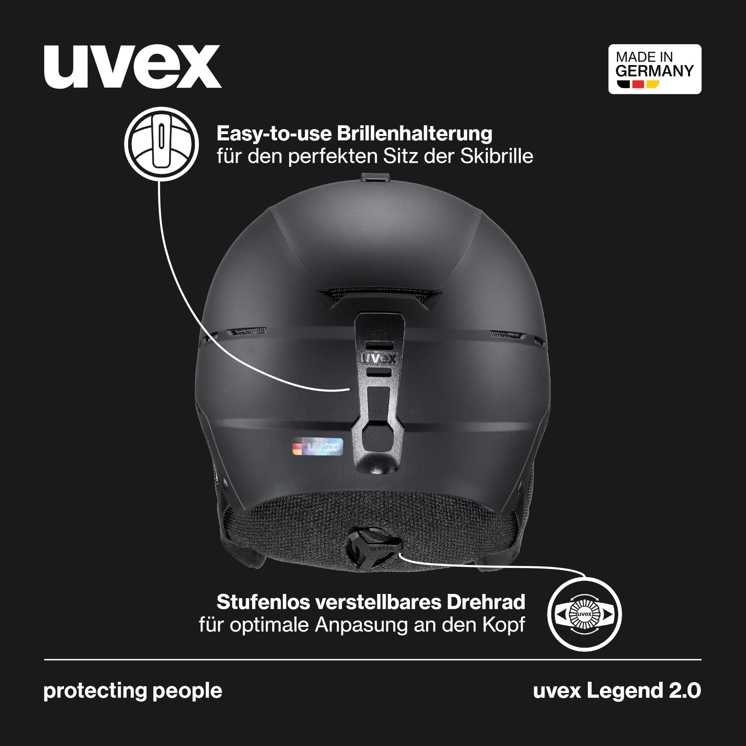 uvex Legend 2.0 - Skihelm für Damen und Herren - individuelle Größenanpassung - optimierte Belüftung