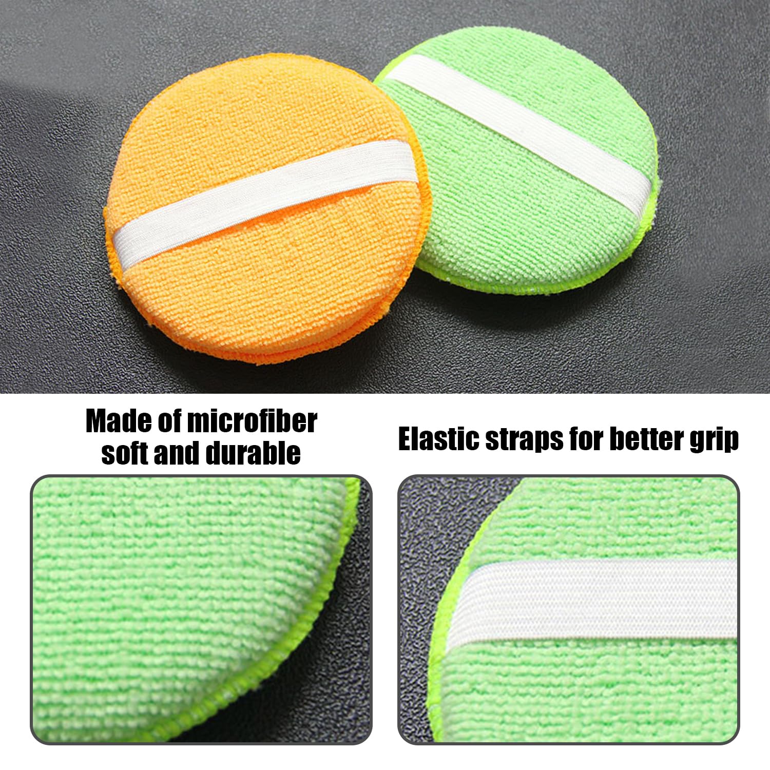 Tamponi Lucidanti Auto - 8 Pezzi Blu + Manico, Spugna Microfibra Per Cera E Detergenti