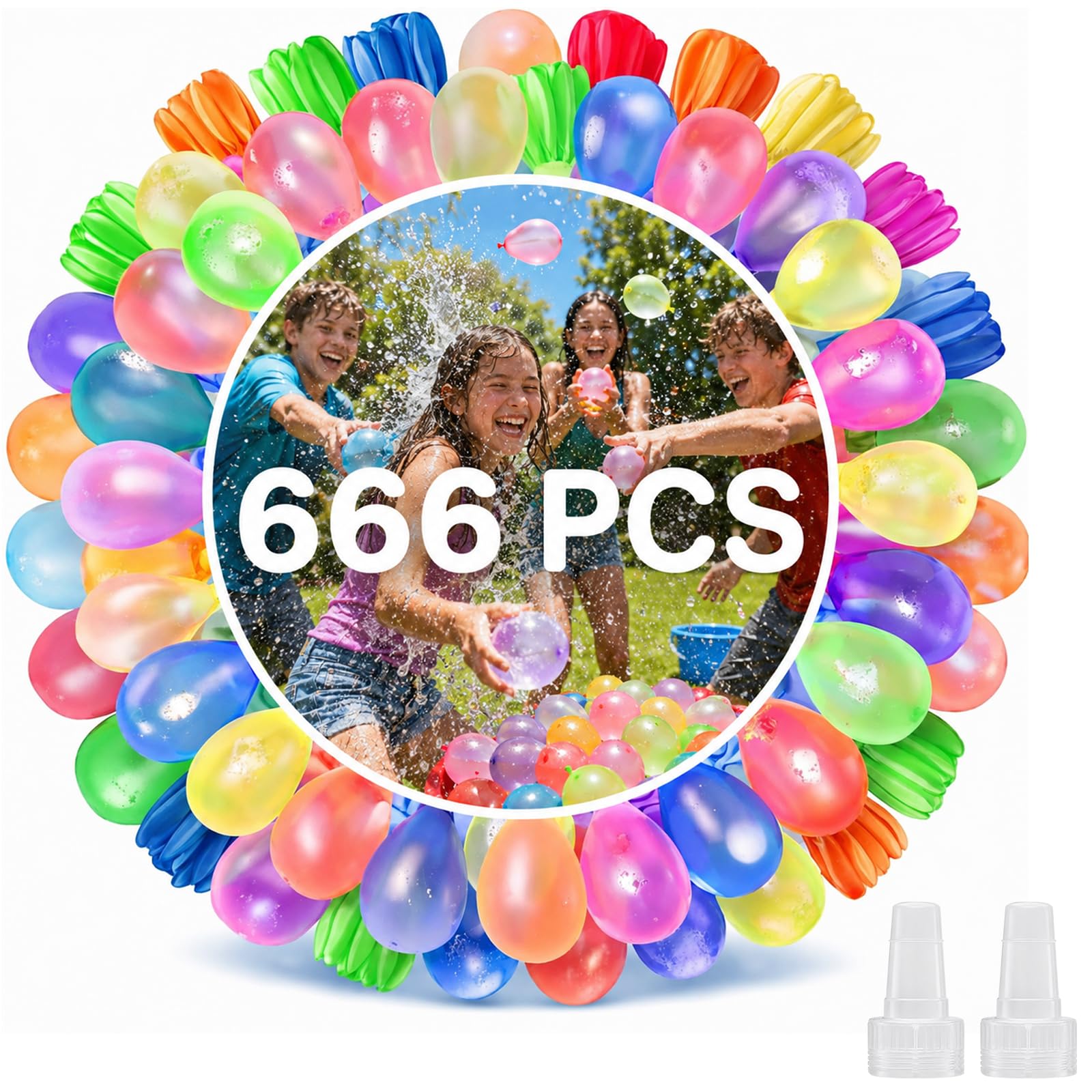 666 PCS Quick Fill Self Sealing Water Balloons, Premium Latex Water Bombs Bulk Colorful Water Balls, Fun Outdoor Water Toys Pool Toys Summer Water Fight Water Games Party Decor