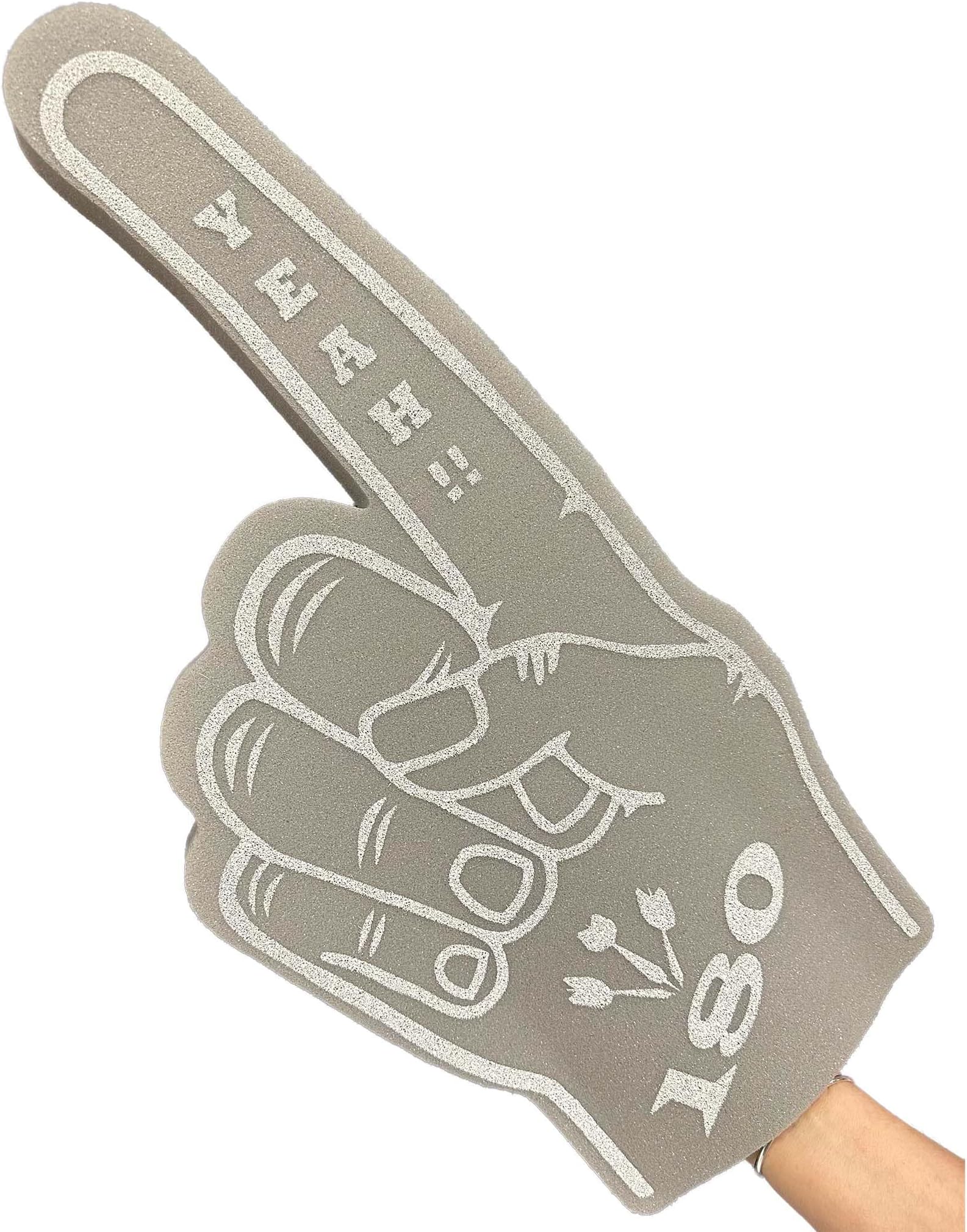 180 Giant Foam Hand Pointy Finger (Pack OF 5) (Grey)