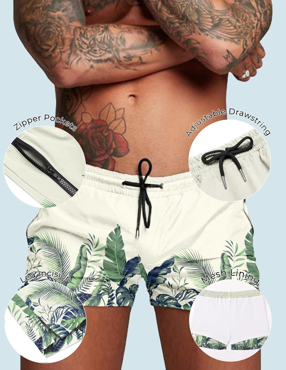 COOFANDY Men's Swim Trunk Quick Dry Swimwear Mesh Lining Bathing Suit Swimsuit Board Beach Sport Short - Image 4