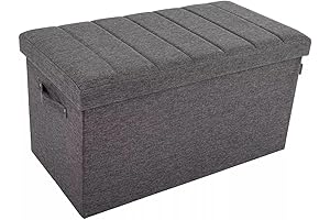 Seville Classics Modern Gray Storage Ottoman