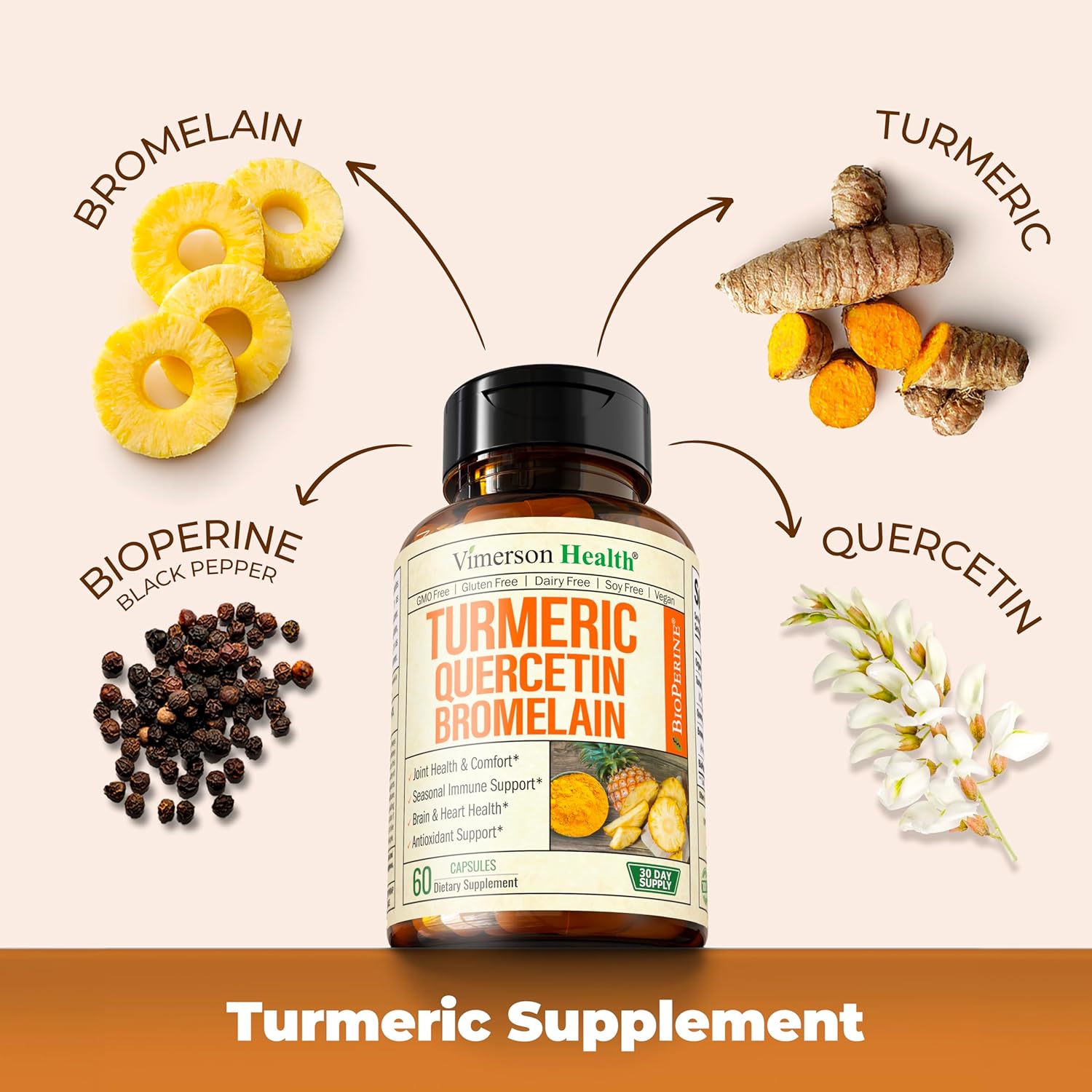Quercetin with Bromelain & Turmeric Curcumin & Complete Multivitamin for Men