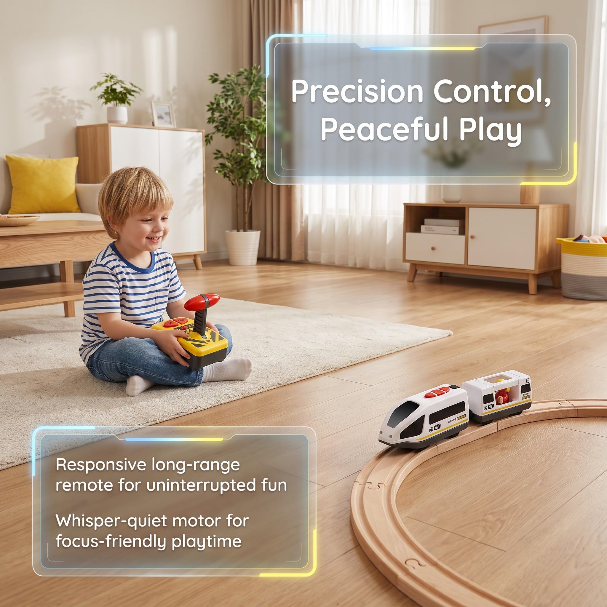 Zerodeko Modellino di Trenino Elettrico Radiocomandato per Bambini - Mini Trenino Telecomandato per Interni Ed Esterni, Senza Batterie