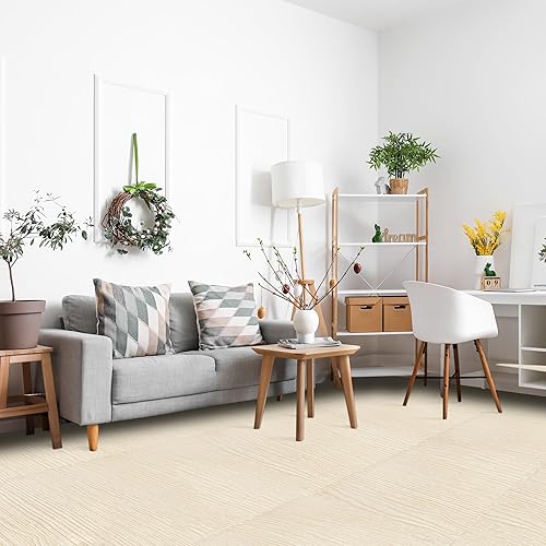 Miniatura 33 de Sorbus Azulejos de grano de madera de 80 pies cuadrados, tapete de espuma EVA entrelazado de azulejos de 3/8 pulgadas de grosor, rompecabezas