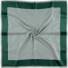 70cm Women Stripe Print Square Scarf Silk Feeling