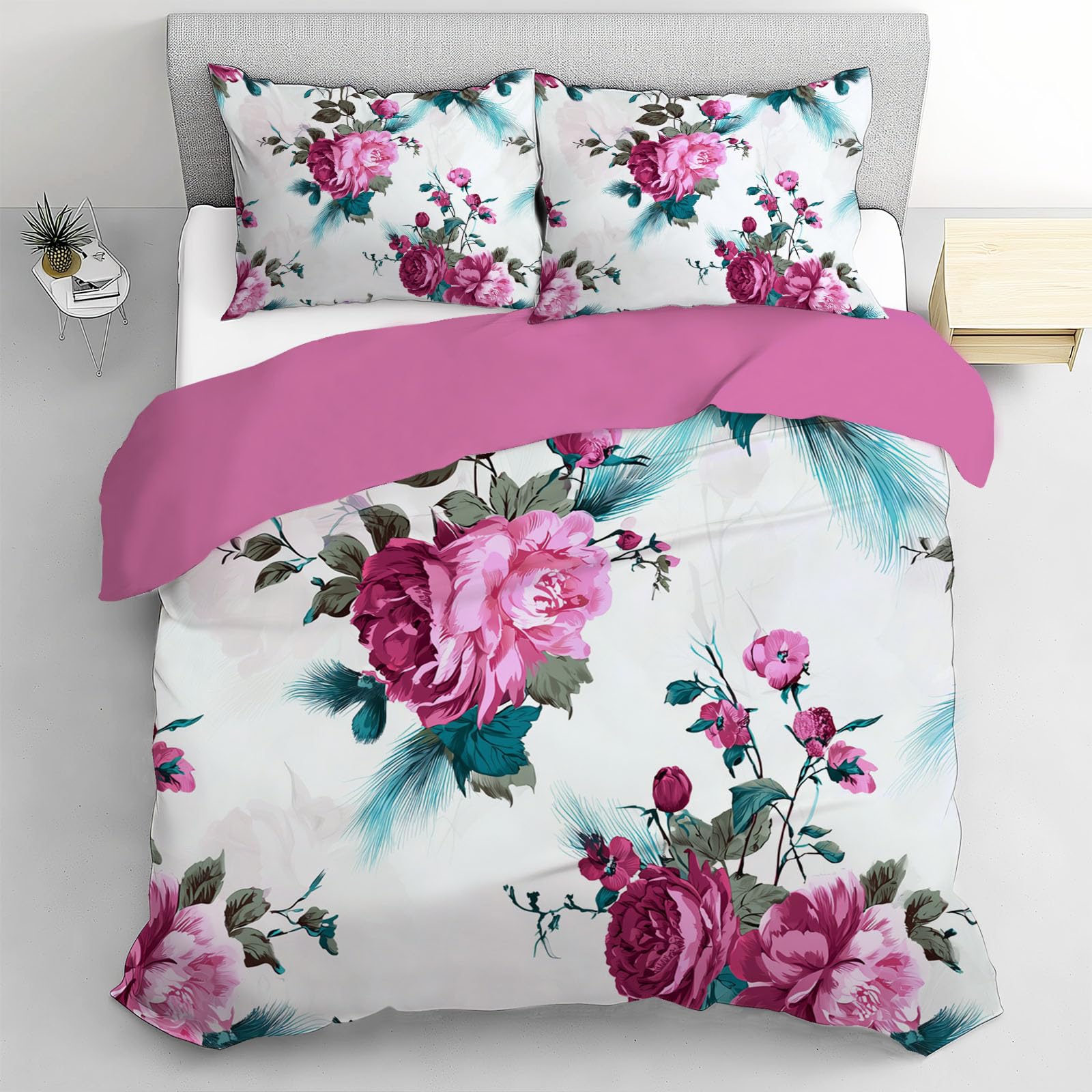 Housse de couette 240x260 cm réversible pour chambre parentale cosy