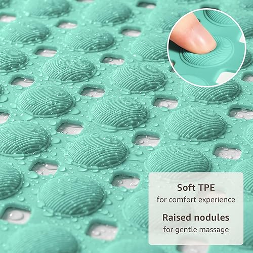 Miniatura 38 de OTHWAY Tapete de ducha antideslizante para bañera para el interior, con ventosas y agujeros de drenaje para limpiar los pies, lavable a máquina