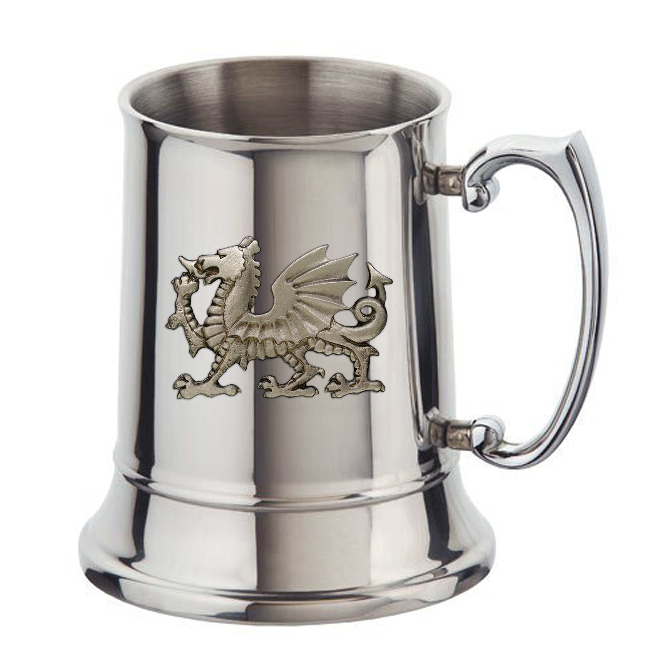 Stainless Steel Welsh Dragon tankard