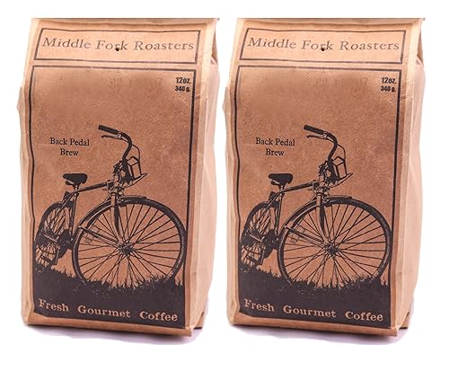 Middle Fork Back Pedal Brew Café de grano entero de tostado medio, paquete de 2 Tostado en Seattle