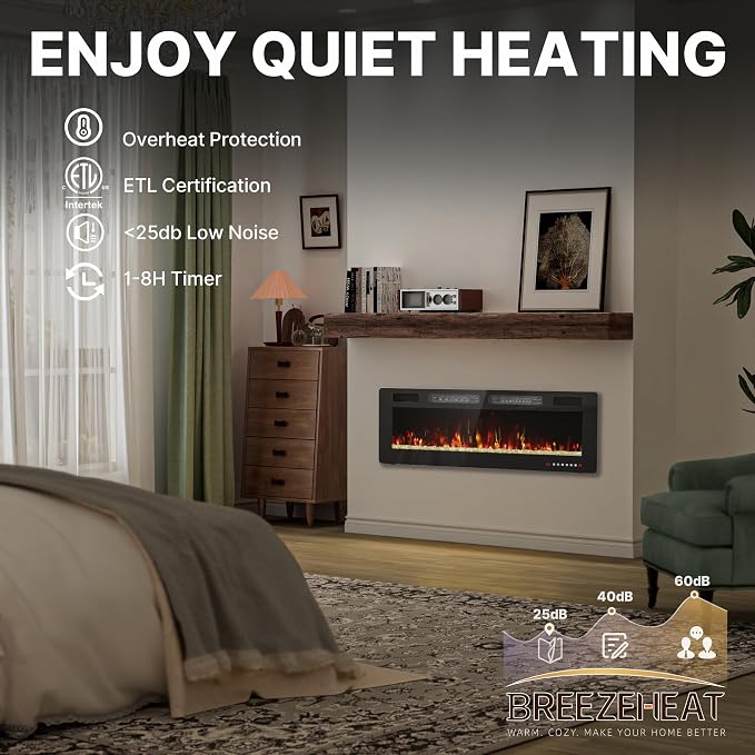 Chimenea eléctrica BREEZEHEAT 50 pulgadas Ultra Thin miniatura 8