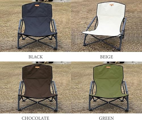 Miniatura 4 de S'more Sillas de playa bajas con bolsa de transporte, silla de camping con reposabrazos acolchados, sillas plegables ligeras para camping,