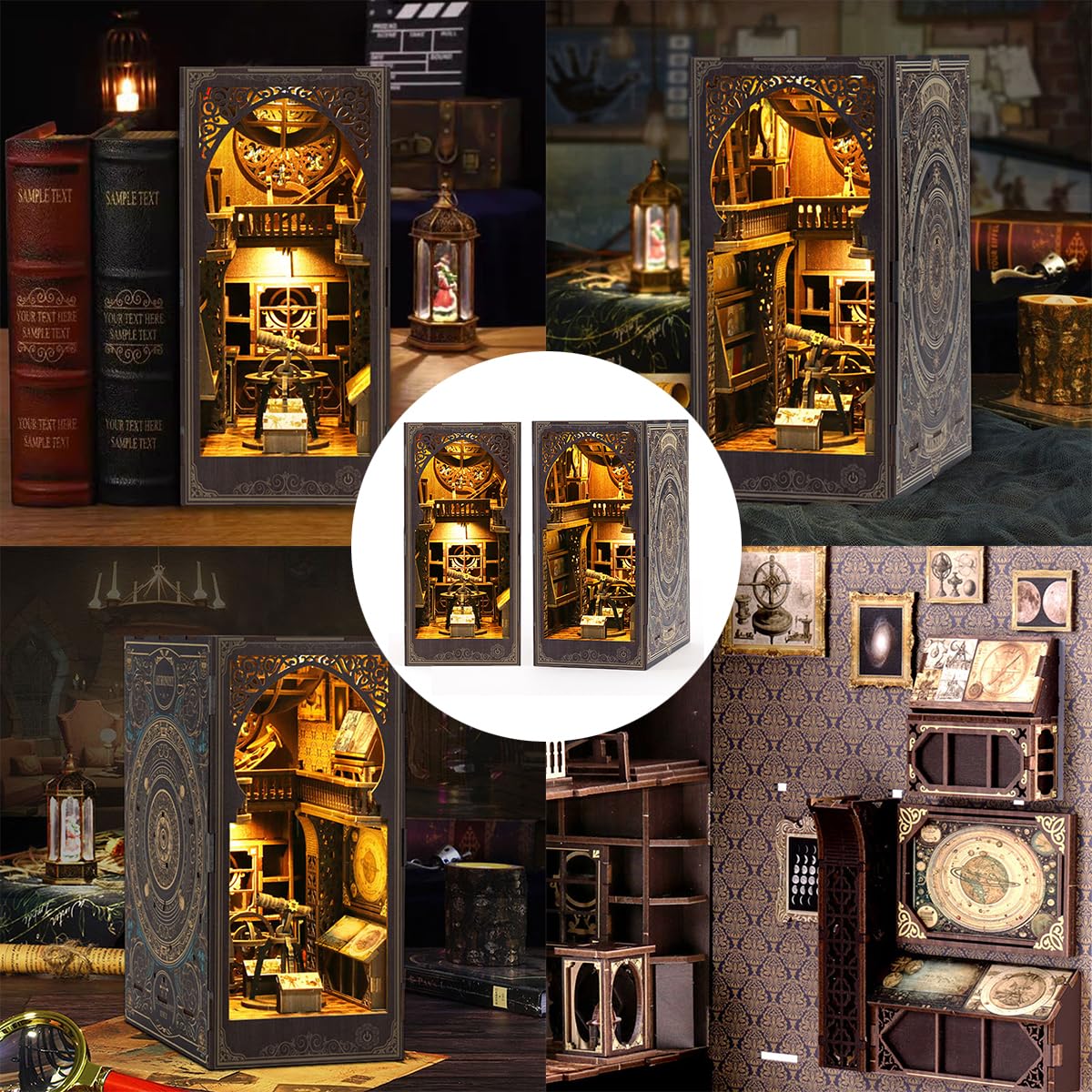 Amazon | ミニチュアハウス ドールハウス ブックヌック キット 木製