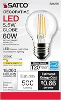 Vista 3 de Satco Bombilla LED E26 de 5.5 W, 2700 K, clasificación de 15000 horas, regulable