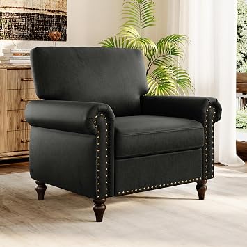 Mid Century Modern Accent Chair, Living Room Arm Chair, Set of 1, Black