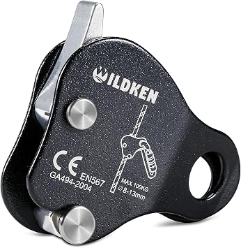 WILDKEN Climbing Ascender Fall Protection Belay Device Climbing Rope Grab, Foot Ascender Outdoor Mountaineering Tree Arborist Climbing Rappelling Equip