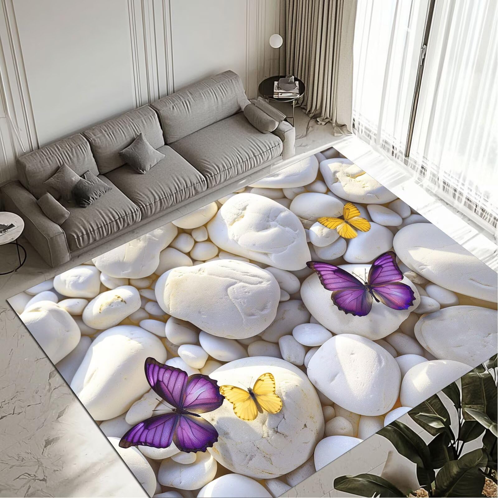 Tapis de salon lavable et imperméable 100x200cm antidérapant