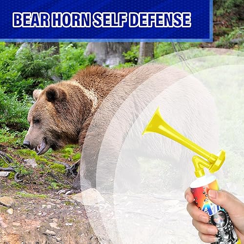 Miniatura 4 de Poen Bocina de aire reutilizable de mano ruidosa, bocina de aire portátil, cuerno de barco, oso, autodefensa, bocina de soplado, de plástico, para