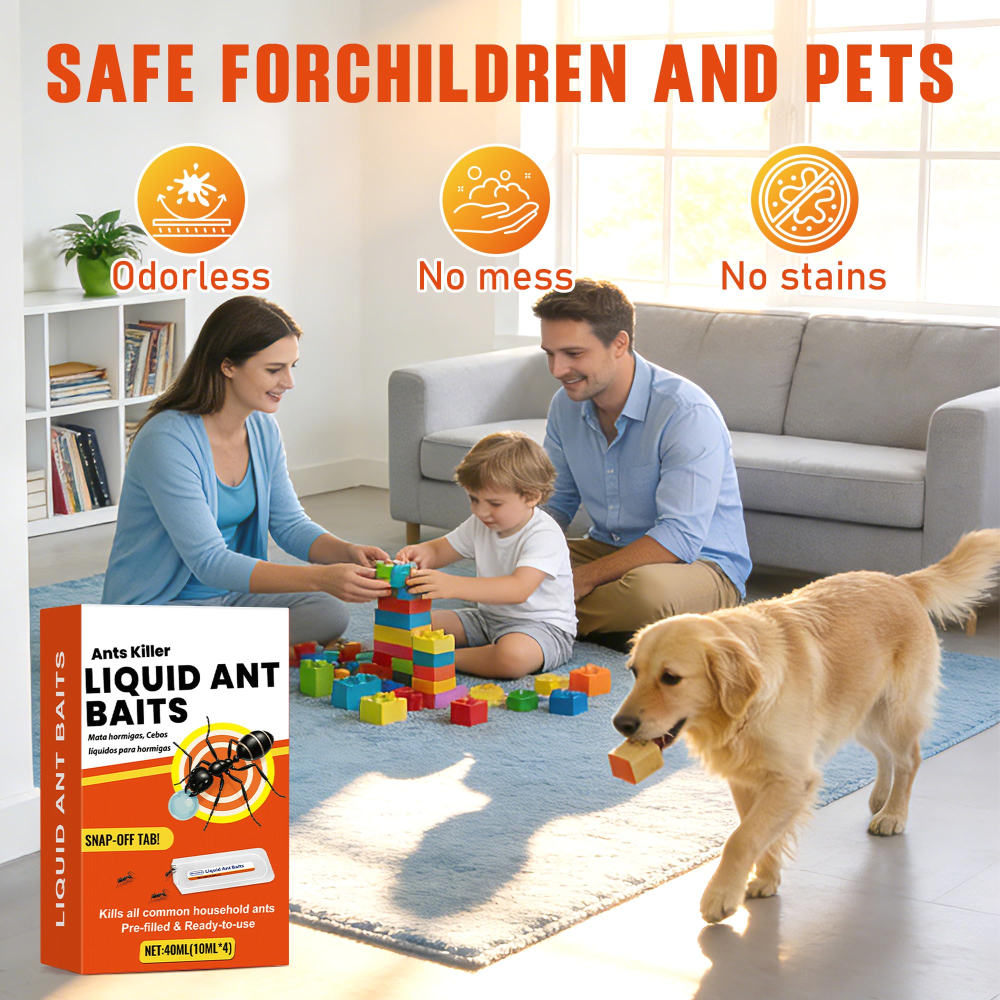 4Pcs Ameisen Küchen Köderdose für Innen & Außen, Überwachung von Ameisen – Geruchslos, Sicher für Kinder & Haustiere