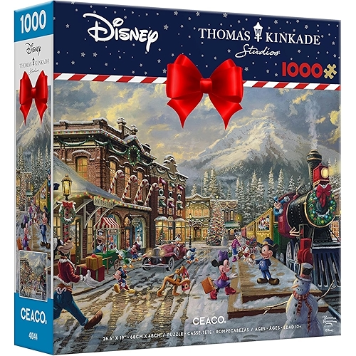 Ceaco Thomas Kinkade, Disney Holiday, Candy Cane Express - Puzzle de 1000 peças