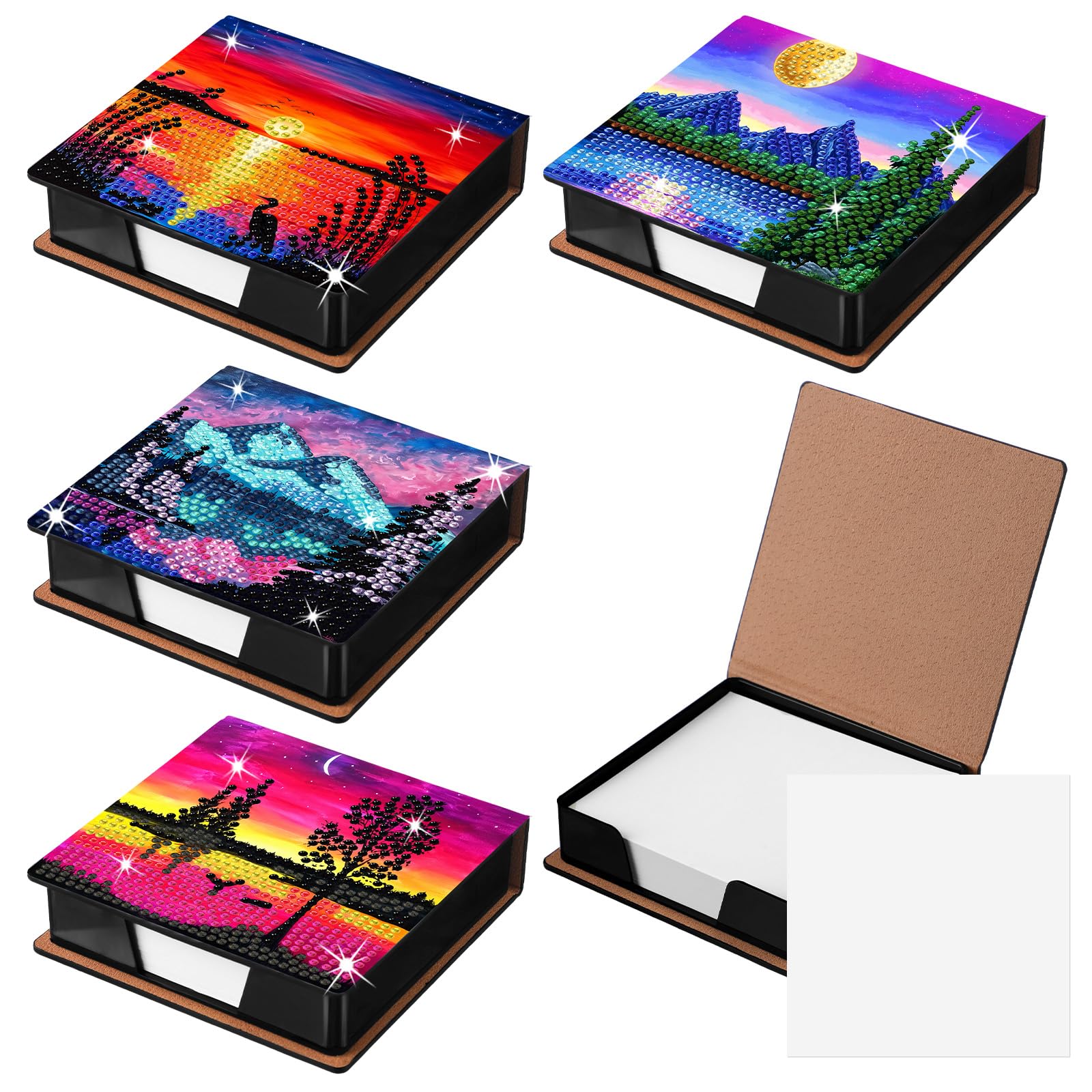 Saillong 4 pz cielo stellato pittura diamante blocco note box kit Sticky
