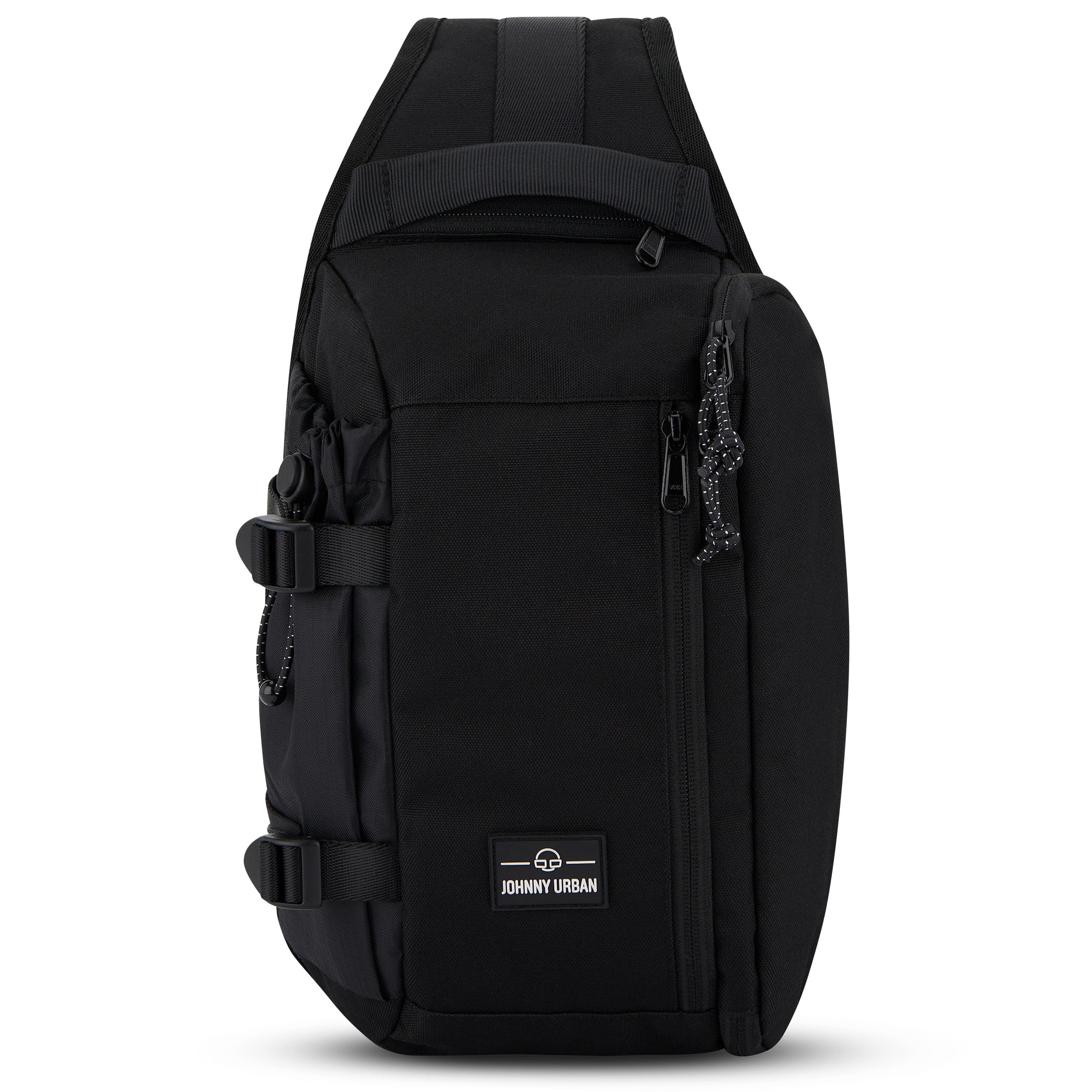 Johnny Urban Slingbag Damen Herren Schwarz - Charlie - Crossbody Schultertasche Travel Wandern Outdoor Reisen - Reißfestes & Langlebiges Material - Fach für Wasserflasche