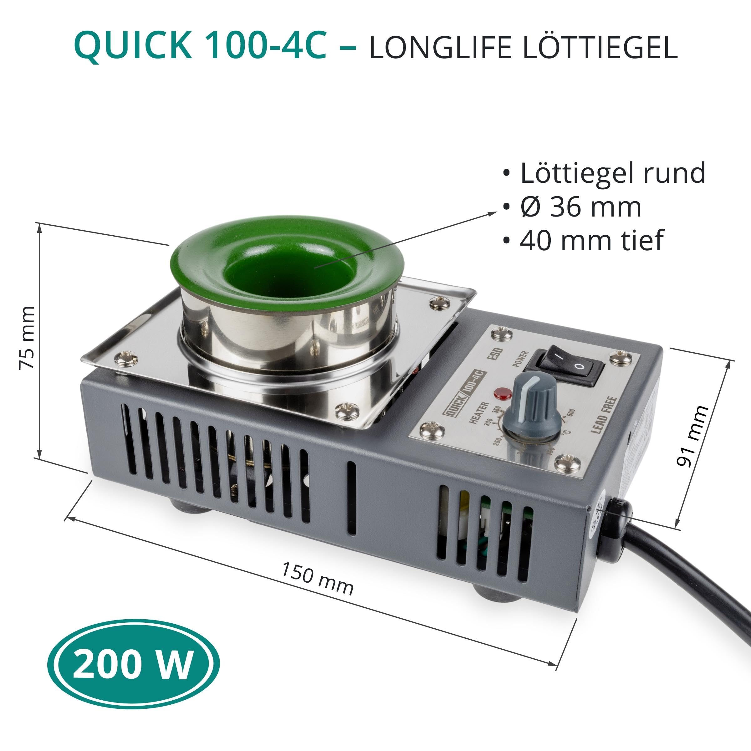 Quick qu100–4 C lötbad 200 W 230 V