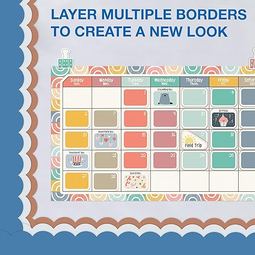 Vista 234 de Carson Dellosa Grow Together - Bordes de madera clara para tablón de anuncios de 65 pies, 1 rollo de ribete natural para pizarra blanca, corcho