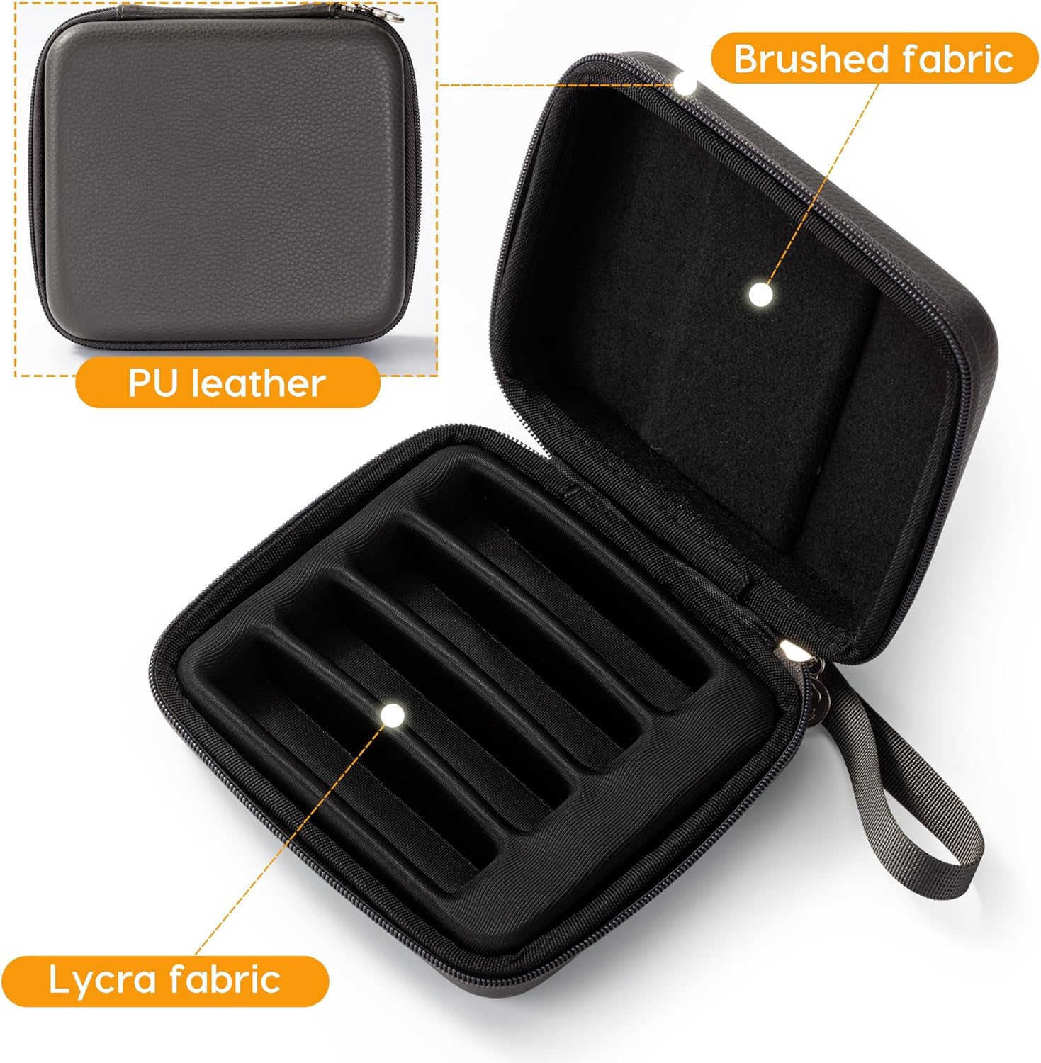 JDR Harmonica Carry Case Harmonicas Storage Carrying Case Bag with Shoulder Strap Zippered Display Cases for 4 including for Trochilus and Blues Armonicas