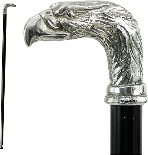 HandMade Italy - Bastón de madera para hombres, bastón para mujer, bastón de lobo de regalo para hombres, bastón para caminar, mango de bastón,