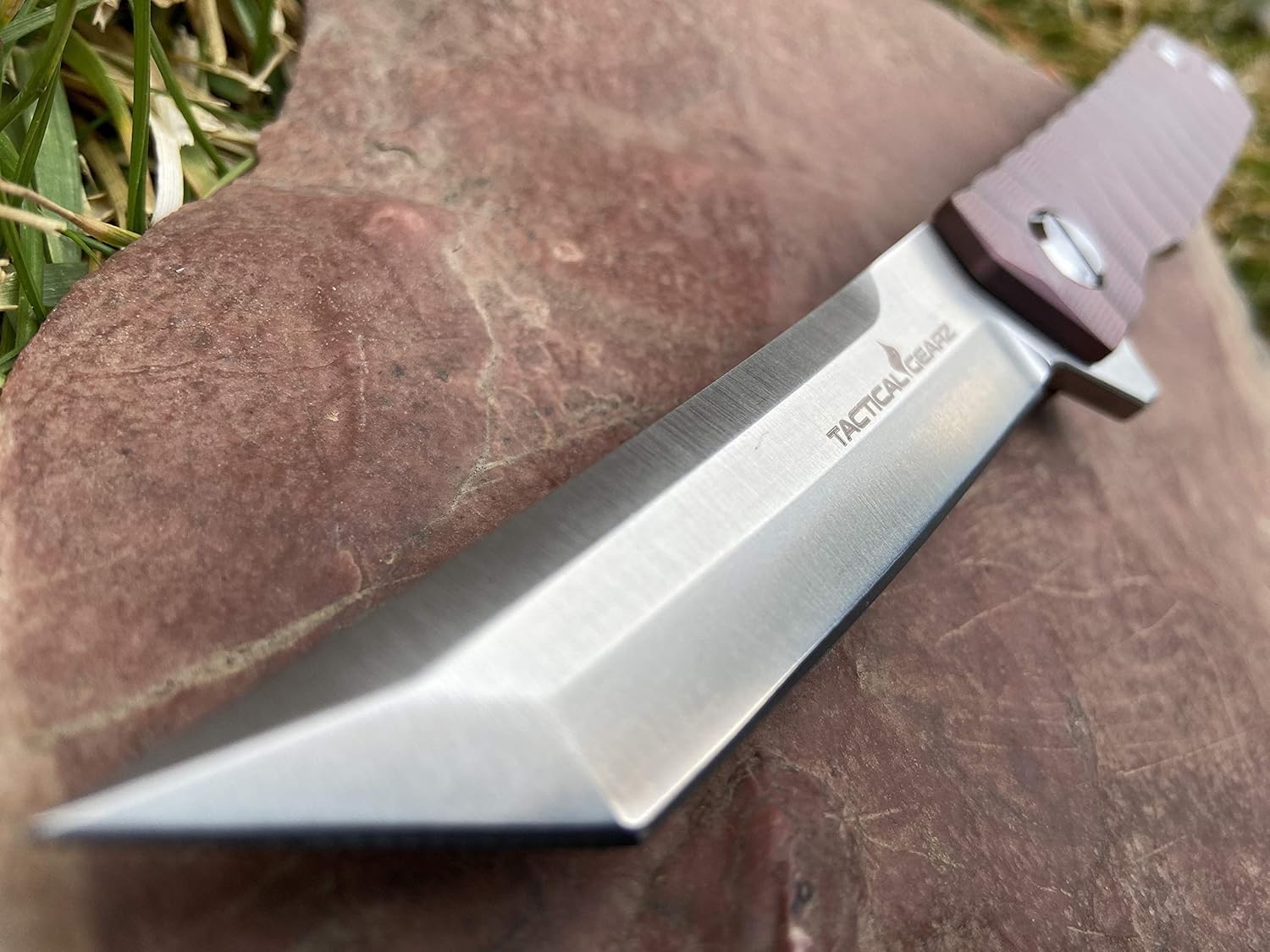 Titanium Pocket Folding Knife, Solid Tc4 Titanium Handle, CPM-D2 Steel Tanto Blade, Includes Sheath (Saint Twilight)