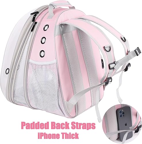 Miniatura 5 de Mochila grande con frontal expandible para gatos, apta para hasta 20 libras, mochila transportadora de mascotas tipo cápsula espacial para gatos