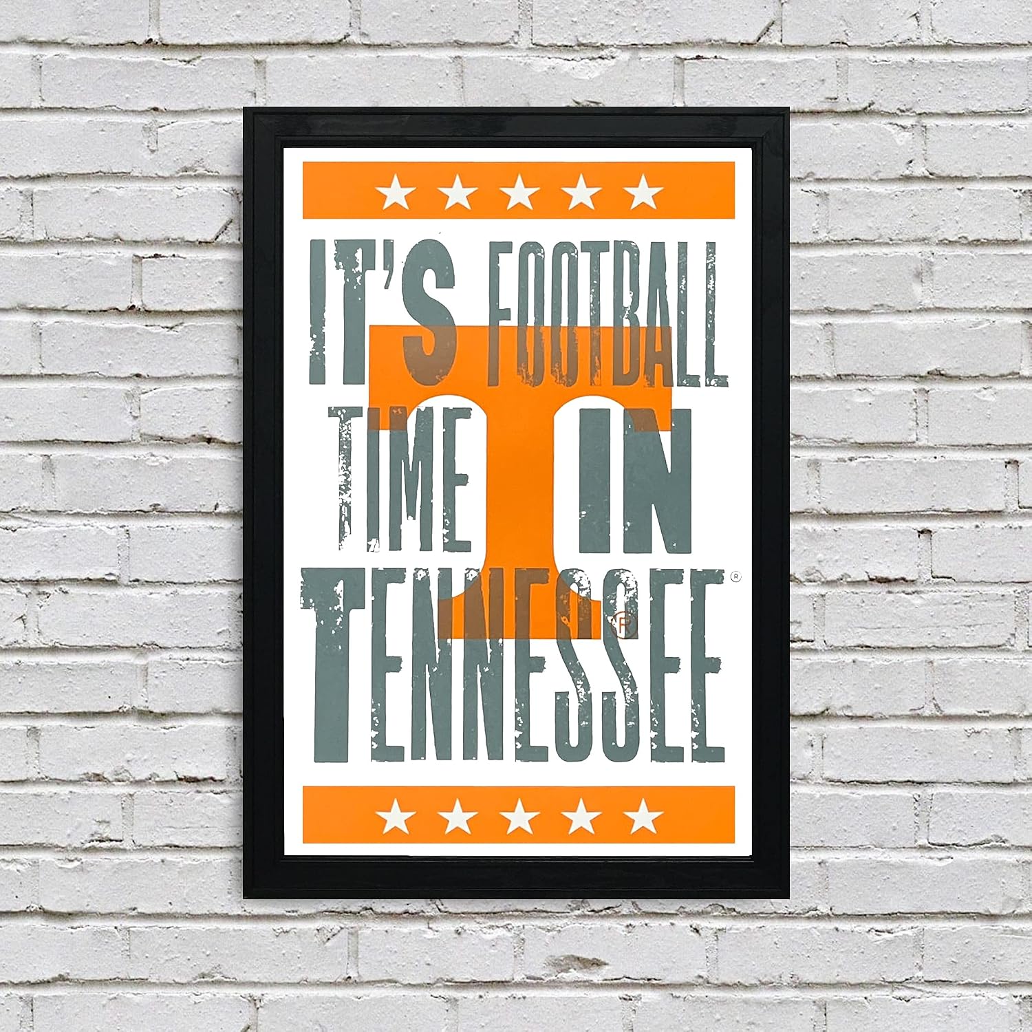 Gifts for Tennessee Volunteers fan - It's Football Time in Tennessee Letterpress Poster - Officially Licensed Art Print - 13x19" - Vols Gift (No Frame)