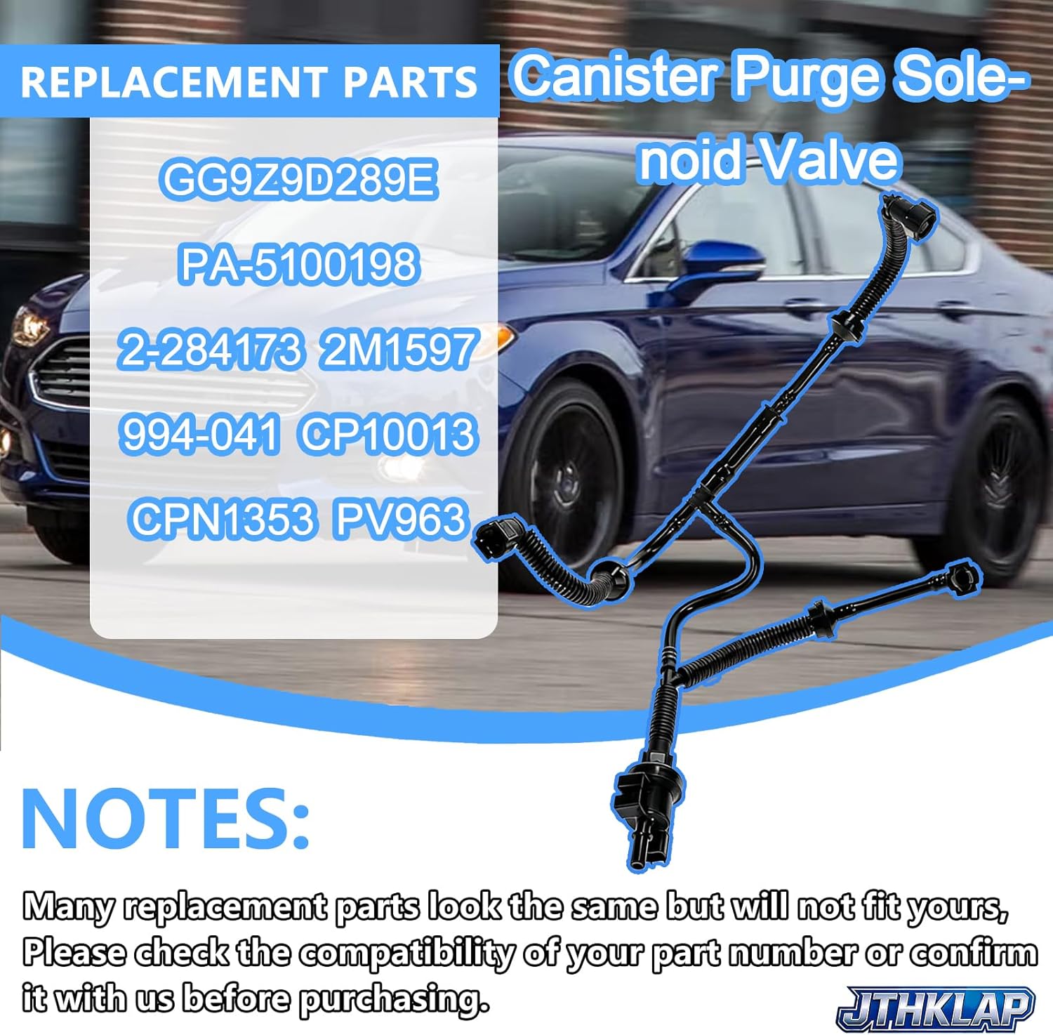 GG9Z9D289E Canister Purge Solenoid Valve Compatible with 2014-2016 Ford Fusion 1.5L 2.0L 2.5L - EVAP Emissions Purge Valve Replace PA-5100198 PV963 CP10013