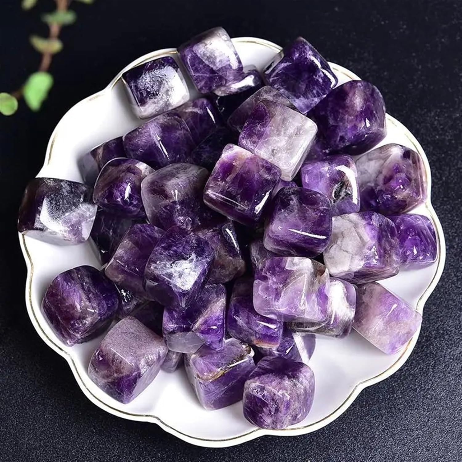KatLin Beautiful Natural Dream Amethyst Square Degaussing Stone Aromatherapy Stone Incense Stone Fish Tank Flowerpot Decorative Ornaments Ornaments (Size : 1pack (400g))